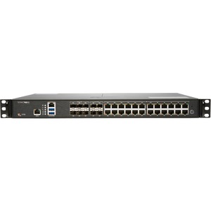 SonicWall NSA 3700 High Availability Firewall - 24 Port - 10/100/1000Base-T, 10GBase-X - 10 Gigabit Ethernet - DES, 3DES, MD5, SHA-1, AES (128-bit), AES (192-bit), AES (256-bit) - 24 x RJ-45 - 10 Total Expansion Slots - 1U - Rack-mountable - TAA Compliant