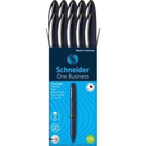 Schneider+One+Business+Rollerball+-+Medium+Pen+Point+-+0.6+mm+Pen+Point+Size+-+Black+-+Black%2C+Dark+Blue+Barrel+-+10+%2F+Pack