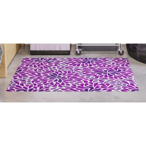 Deflecto FashionMat Purple Rain Chairmat - Home, Office, Classroom, Hard Floor, Pile Carpet, Dorm Room - 40