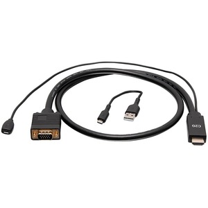 C2G 6Ft HDMI to VGA Adapter Cable - Active HDMI to VGA Cable - 6 ft HDMI/Micro-USB/VGA Vid
