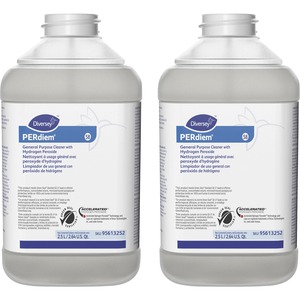 PERdiem+General+Purpose+Cleaner+with+Hydrogen+Peroxide+-+Concentrate+-+84.5+fl+oz+%282.6+quart%29Bottle+-+2+%2F+Carton+-+Heavy+Duty%2C+Dilutable%2C+Phosphorous-free%2C+Odorless%2C+Color-free%2C+Dye-free%2C+Fragrance-free%2C+Kosher+-+Clear