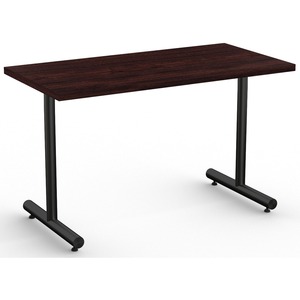 Special-T Kingston Training Table Component - Espresso Rectangle Top - Black T-shaped Base - 48