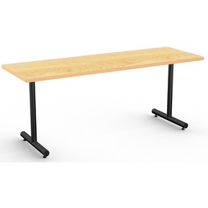 Special-T Kingston Training Table Component - Crema Maple Rectangle Top - Black T-shaped Base - 72