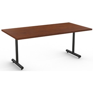 Special-T Kingston Training Table Component - Mahogany Rectangle Top - Black T-shaped Base - 72