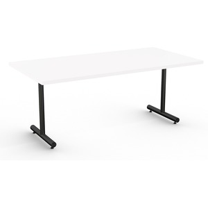 Special-T Kingston Training Table Component - White Rectangle Top - Black T-shaped Base - 72