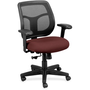 Eurotech+Apollo+Synchro+Mid-Back+Chair+-+Merlot+Fabric+Seat+-+Black+Fabric+Back+-+Mid+Back+-+5-star+Base+-+Armrest+-+1+Each