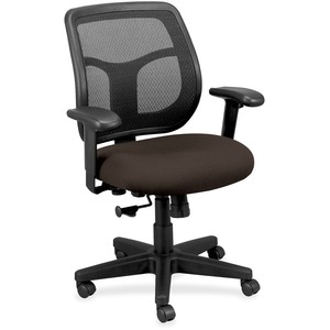Eurotech+Apollo+Synchro+Mid-Back+Chair+-+Pumpernickel+Fabric+Seat+-+Black+Fabric+Back+-+Mid+Back+-+5-star+Base+-+Armrest+-+1+Each