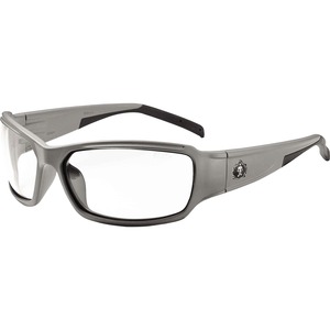 Skullerz+THOR+Anti-Fog+Clear+Lens+Matte+Gray+Safety+Glasses