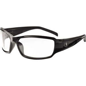 Skullerz THOR Clear Lens Safety Glasses - Durable, Bendable Frame, Flexible Frame, Break Resistant, Non-Slip Temple, Rubber Tipped Temples, Slip Resistant, Anti-scratch, UV Resistant, Polarized, Anti-glare, ... - Eye Protection - Black - 1 Each