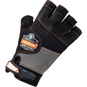Ergodyne+ProFlex+901+Half-Finger+Leather+Impact+Gloves+-+Large+Size+-+Half+Finger+-+Black+-+Anti-Vibration%2C+Breathable%2C+Knitted%2C+Molded%2C+ID+Tab%2C+Pull-on+Tab%2C+Durable%2C+Shock+Resistant%2C+Impact+Resistant%2C+Padded+Palm+-+1+-+1%26quot%3B+Thickness+-+10.75%26quot%3B+Glove+Length