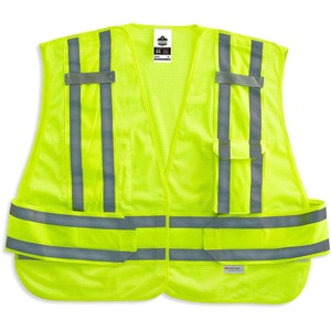 Ergodyne+8244PSV+Type+P+Class+2+Expandable+Public+Safety+Vest+-+Medium%2FLarge+Size+-+Hook+%26+Loop+Closure+-+Lime+-+Adjustable%2C+Reflective%2C+Mic+Tab%2C+Pocket%2C+Expandable+Side+-+1+Each