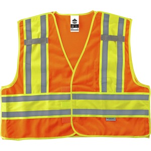 Ergodyne+8245PSV+Type+P+Class+2+Public+Safety+Vest+-+4-Xtra+Large%2F5-Xtra+Large+Size+-+Hook+%26+Loop+Closure+-+Poly%2C+Poly+-+Orange+-+Reflective%2C+Pocket%2C+Mic+Tab%2C+Two-tone+-+1+Each