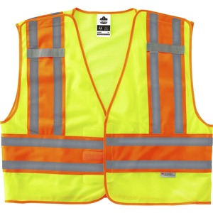 Ergodyne+8245PSV+Type+P+Class+2+Public+Safety+Vest+-+2-Xtra+Large%2F3-Xtra+Large+Size+-+Hook+%26+Loop+Closure+-+Poly%2C+Poly+-+Lime+-+Reflective%2C+Pocket%2C+Mic+Tab%2C+Two-tone+-+1+Each