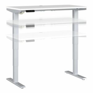 Bush Business Furniture Move 40 Series 48w X 24d Electric Height Adjustable Standing Desk - White Rectangle Top - Silver T-shaped Base - 2 Legs x 47.60