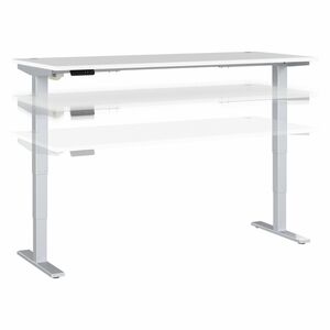 Bush Business Furniture Move 40 Series 72w X 30d Electric Height Adjustable Standing Desk - White Rectangle Top - Silver T-shaped Base x 71.02