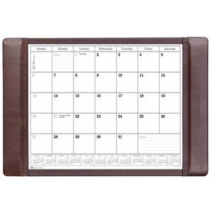 Dacasso+Leather+Conference+Table+Pad+-+Rectangular+-+12+Sheets+-+Top+Grain+Leather%2C+Velveteen+-+Chocolate+Brown