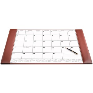 Dacasso+Rustic+Leather+Calendar+Desk+Pad+-+Rectangular+-+12+Sheets+-+Top+Grain+Leather%2C+Velveteen+-+Rustic+Brown