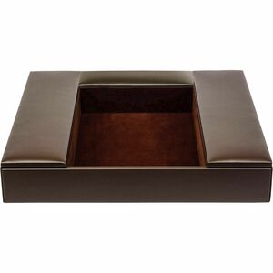 Dacasso+Leatherette+Enhanced+Conference+Room+Organize+-+Desktop+-+Chocolate+Brown+-+Leatherette%2C+Velveteen+-+1+Each