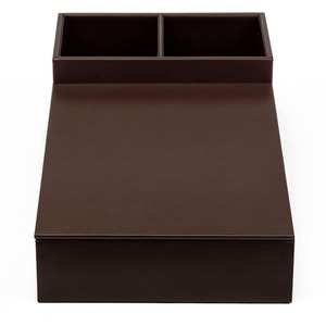 Dacasso+Leatherette+Coffee+Condiment+Organizer+-+Removable+Lid+-+Chocolate+Brown+-+Velveteen%2C+Leatherette+-+1+Each