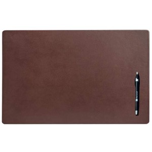 Dacasso+Leather+Conference+Table+Pad+-+Rectangular+-+22%26quot%3B+Width+-+Top+Grain+Leather%2C+Velveteen+-+Chocolate+Brown