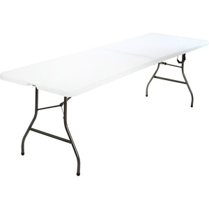 Cosco+Fold-in-Half+Blow+Molded+Table+-+Rectangle+Top+-+Four+Leg+Base+-+4+Legs+-+300+lb+Capacity+x+30%26quot%3B+Table+Top+Width+x+96%26quot%3B+Table+Top+Depth+-+29.25%26quot%3B+Height+-+White+-+1+Each