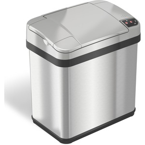 HLS+Commercial+Stainless+Steel+Sensor+Trash+Can+-+2.50+gal+Capacity+-+Rectangular+-+Touchless+-+Sensor%2C+Fingerprint+Resistant+-+11.7%26quot%3B+Height+x+10.3%26quot%3B+Width+-+Stainless+Steel%2C+ABS+Plastic+-+Gray+-+1+Each