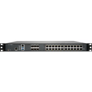 SonicWall NSa 4700 High Availability Firewall - 24 Port - 10/100/1000Base-T, 10GBase-X - Gigabit Ethernet - AES (192-bit), DES, MD5, AES (256-bit), 3DES, AES (128-bit), SHA-1 - 3000 VPN - 24 x RJ-45 - 6 Total Expansion Slots - 1U - Rack-mountable - TAA Compliant