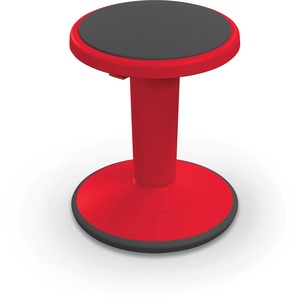 Balt Hierarchy Grow Stool - Gray Polypropylene, Thermoplastic Elastomer (TPE) Seat - Red Polypropylene Frame - Rounded Base - 1 Each