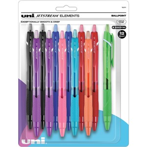 uniball%26%238482%3B+Jetstream+Elements+Ballpoint+Pen+-+1+mm+Medium+Pen+Point+-+Retractable+-+Black%2C+Red%2C+Blue%2C+Light+Blue%2C+Orange%2C+Violet%2C+Pink%2C+Lime+Ink+-+12+%2F+Pack
