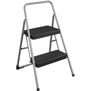 Cosco+2-Step+Household+Folding+Step+Stool+-+2+Step+-+200+lb+Load+Capacity+-+17.3%26quot%3B+Width+x+18%26quot%3B+Depth+x+28.2%26quot%3B+Height+-+Gray