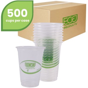 Eco-Products GreenStripe Cold Cups - 16 fl oz - 500 / Carton - Clear - Polylactic Acid (PLA) - Cold Drink