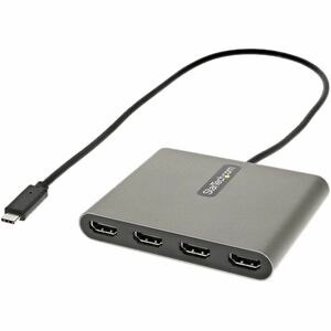 StarTech.com USB C to 4 HDMI Adapter, External Graphics Card, 1080p, USB Type-C to Quad HDMI Monitor Display Adapter/Converter, Windows