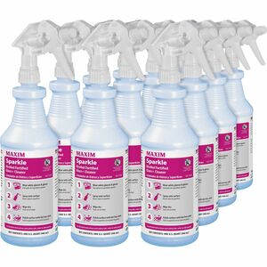 Midlab+Sparkle+Alcohol+Fortified+Glass%2B+Cleaner+-+Ready-To-Use+-+32+fl+oz+%281+quart%29+-+Clean+Scent+-+12+%2F+Carton+-+Streak-free%2C+Film-free%2C+Strong%2C+Quick+Drying%2C+Ammonia-free+-+Light+Blue
