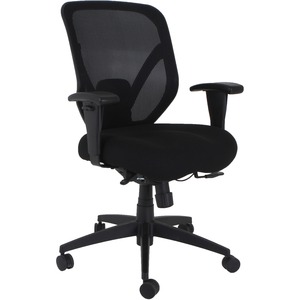Lorell+Executive+Mesh+High-Back+Office+Chair+-+Black+Fabric+Seat+-+Black+Mesh+Back+-+High+Back+-+5-star+Base+-+Armrest+-+1+Each