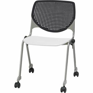 KFI+Stacking+Chair+-+Black%2C+White+-+1+Each