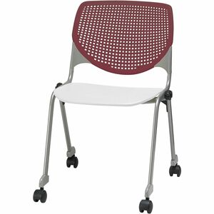 KFI+Stacking+Chair+-+Burgundy%2C+White+-+1+Each