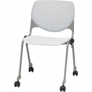 KFI+Stacking+Chair+-+Light+Gray%2C+White+-+1+Each
