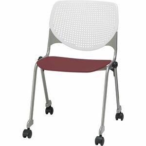 KFI+Stacking+Chair+-+Burgundy%2C+White+-+1+Each
