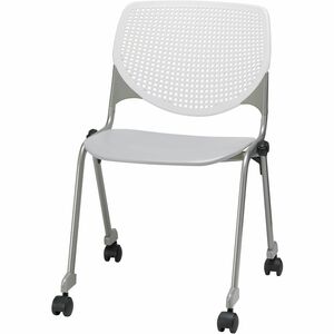 KFI+Stacking+Chair+-+Light+Gray%2C+White+-+1+Each