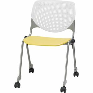 KFI+Stacking+Chair+-+Yellow%2C+White+-+1+Each