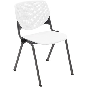 KFI+Stacking+Chair+-+Polypropylene+Seat+-+Polypropylene+Back+-+Steel+Frame+-+Four-legged+Base+-+Black%2C+White+-+1+Each