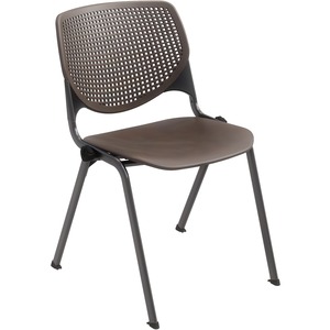 KFI+Stacking+Chair+-+Brownstone+Polypropylene+Seat+-+Brownstone+Polypropylene+Back+-+Steel+Frame+-+Four-legged+Base+-+1+Each