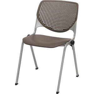 KFI+Stacking+Chair+-+Polypropylene+Seat+-+Polypropylene+Back+-+Steel+Frame+-+Four-legged+Base+-+Brownstone%2C+White+-+1+Each