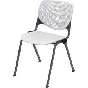 KFI+Stacking+Chair+-+Polypropylene+Seat+-+Polypropylene+Back+-+Steel+Frame+-+Four-legged+Base+-+Burgundy%2C+White+-+1+Each