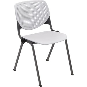 KFI+Stacking+Chair+-+Light+Gray+Polypropylene+Seat+-+Light+Gray+Polypropylene+Back+-+Steel+Frame+-+Four-legged+Base+-+1+Each