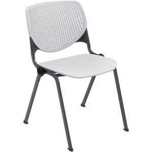 KFI+Stacking+Chair+-+Polypropylene+Seat+-+Polypropylene+Back+-+Steel+Frame+-+Four-legged+Base+-+Light+Gray%2C+White+-+1+Each