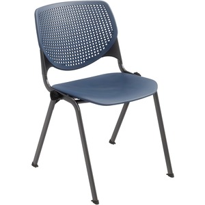 KFI+Stacking+Chair+-+Navy+Polypropylene+Seat+-+Navy+Polypropylene+Back+-+Steel+Frame+-+Four-legged+Base+-+1+Each