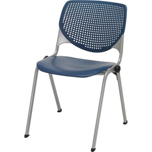 KFI+Stacking+Chair+-+Polypropylene+Seat+-+Polypropylene+Back+-+Steel+Frame+-+Four-legged+Base+-+Navy%2C+White+-+1+Each