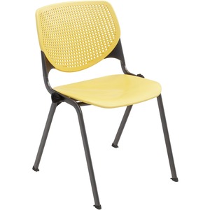 KFI+Stacking+Chair+-+Yellow+Polypropylene+Seat+-+Yellow+Polypropylene+Back+-+Steel+Frame+-+Four-legged+Base+-+1+Each