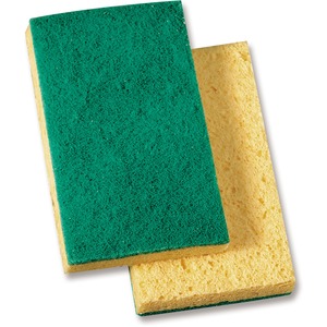 Genuine+Joe+Medium-Duty+Sponge+Scrubber+-+3.5%26quot%3B+Width+x+3.5%26quot%3B+Depth+-+20%2FCarton+-+Cellulose+-+Green%2C+Yellow